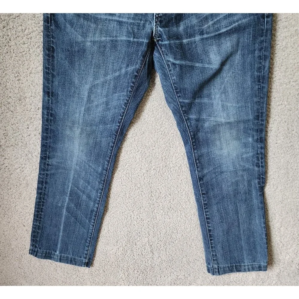 Banana Republic Blue Denim Slim Straight Button Fly‎ Jeans Size 32 x 30 Cotton
